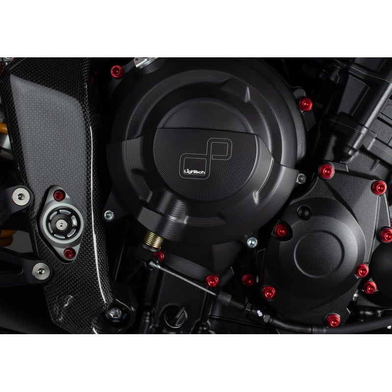 ECPTR003NER Protezione In Alluminio Copri Frizione Lato Destro Triumph Street Triple 765 S 2024+ Lig