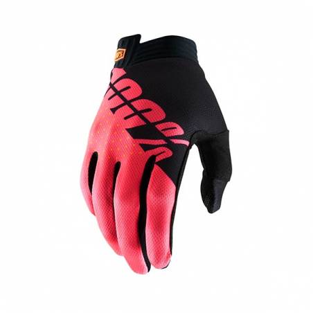 463039S GUANTI 100% ITRACK BLACK/FLUO RED (S)  100%