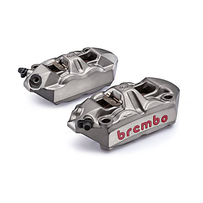 220988530 Kit 2 M4 Brembo Racing Radial Brake Calipers + 4 Wheelbase Pads 100 mm BENELLI TNT CAFE'
