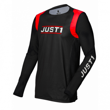 695001000100102 JUST1 Maglia J-FLEX Aria Black-Red XS 8050038567756 JUST 1