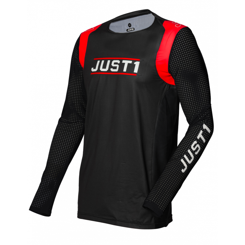 695001000100103 JUST1 Maglia J-FLEX Aria Black-Red S 8053288717445 JUST 1