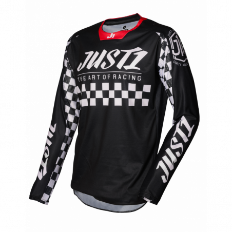 695002000100202 JUST1 Maglia J-FORCE Racer Black - White XS 8050038567909 JUST 1
