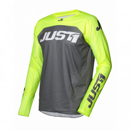 695002003100103 JUST1 Maglia J-FORCE Terra Dark Grey - Fluo Yellow S 8053288718695 JUST 1