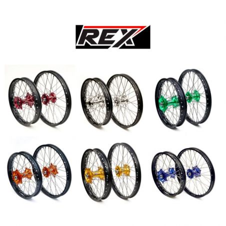 RX2500036 Ruote complete REX BETA RR 250 2013-2021 Cerchio nero - Mozzo rosso 21"  REX