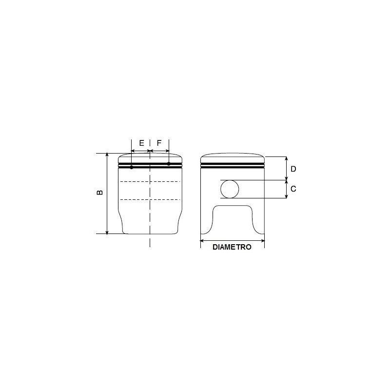 Pistone PROX APRILIA AF1 125 1988-1992 Diametro 53,98 mm - Fuso