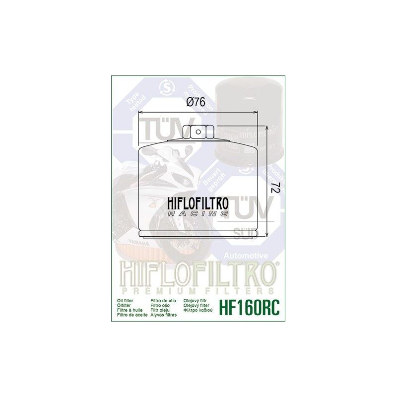 HF160RC Filtro olio HIFLO RACING BMW F 700 GS 2013-2018  HIFLO