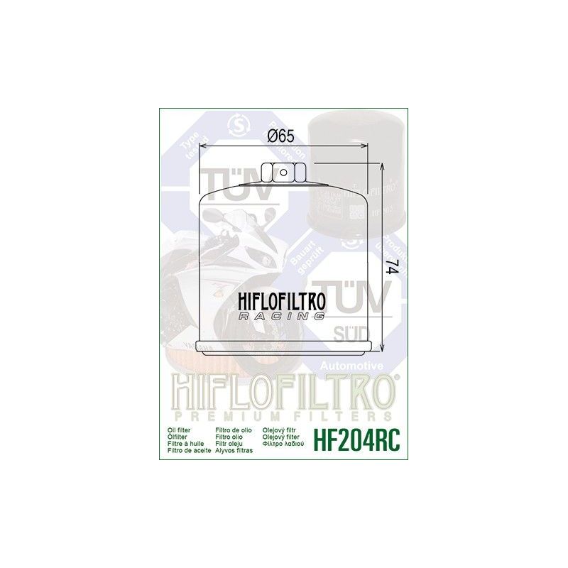 HF204RC Filtro olio HIFLO RACING YAMAHA FZ8 2010-2016  HIFLO