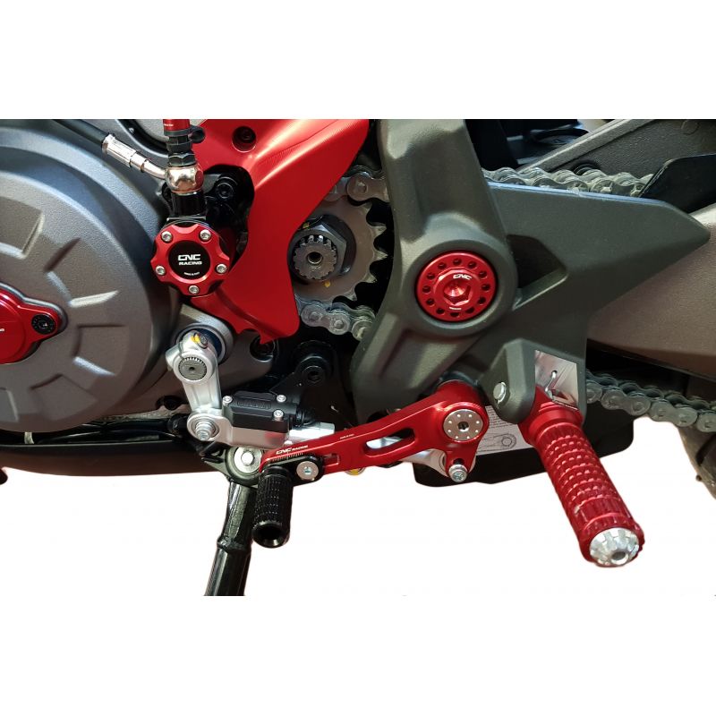 PEC01R Kit leve cambio/freno posteriore - SLIDE DUCATI Rosso  CNC RACING