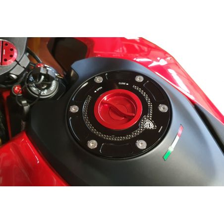 TSU02R Tappo serbatoio carburante - chiusura Fast Open Rosso  CNC RACING