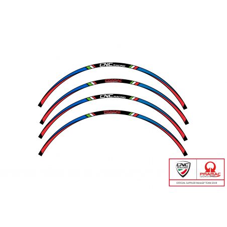 Kit adesivi ruota da 17 pollici - Pramac racing Limited. Ed. Rosso/Blu