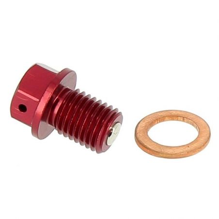 Tappo drenaggio olio con inserto magnetico HONDA CR 125 1990-2007 Rosso