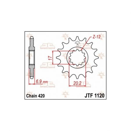 Pignone in acciaio JT fuoristrada APRILIA RS 50 1999-2005