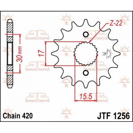 Pignone in acciaio JT fuoristrada HONDA CR 80 1986-2002