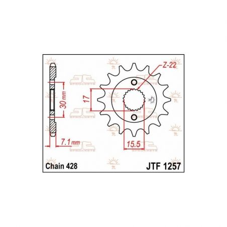 Pignone in acciaio JT fuoristrada HONDA CR 80 1986-2002