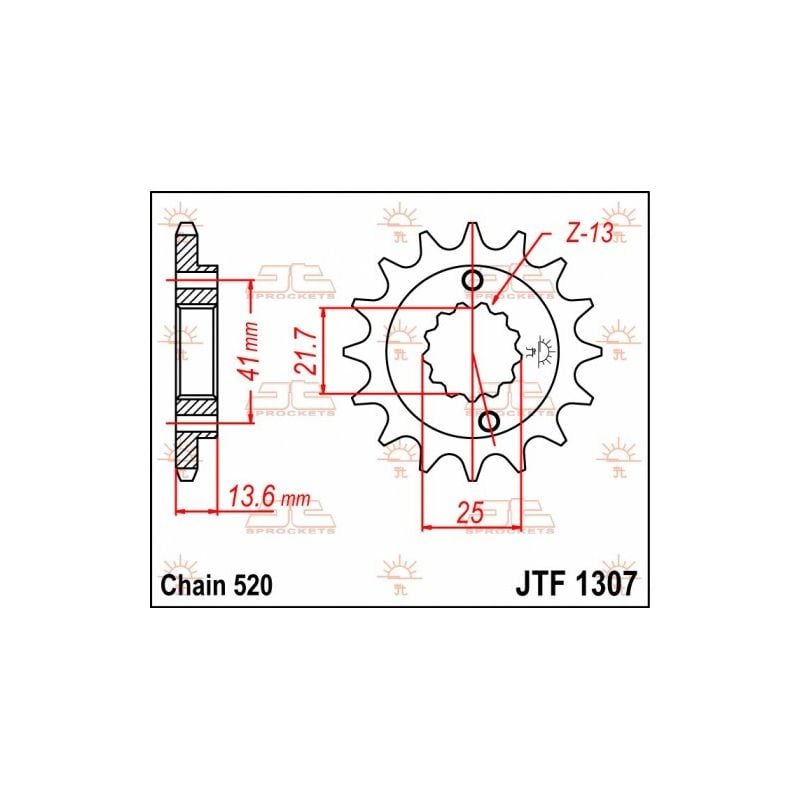 Pignone in acciaio JT strada KAWASAKI ZX 6 R 2003-2006