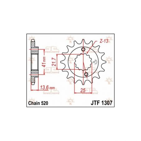 Pignone in acciaio JT strada KAWASAKI ZX 6 RR 2003-2006