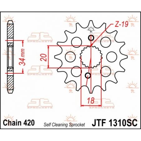 Pignone in acciaio JT fuoristrada HONDA CRF 150 R 2007-2020