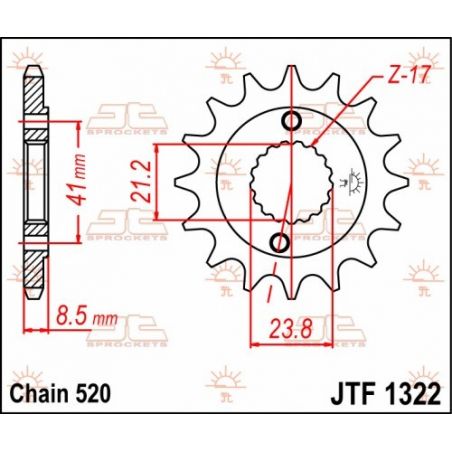 Pignone in acciaio JT fuoristrada HONDA XR 400 R 1996-2004