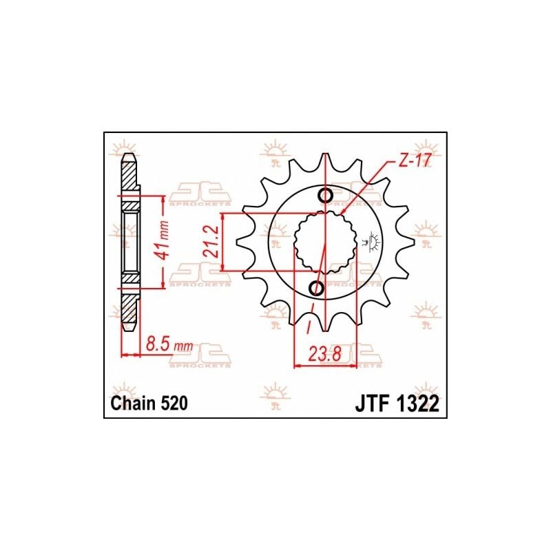 Pignone in acciaio JT fuoristrada HONDA XR 400 R 1996-2004