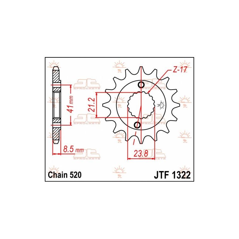 Pignone in acciaio JT fuoristrada HONDA XR 400 R 1996-2004