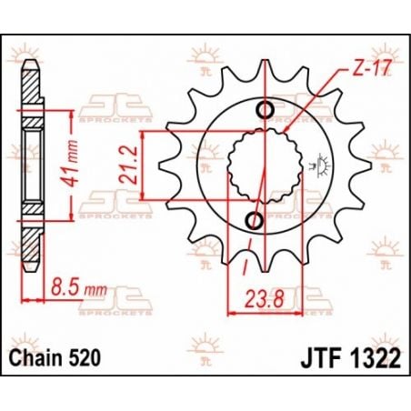 Pignone in acciaio JT fuoristrada HONDA XR 400 R 1996-2004