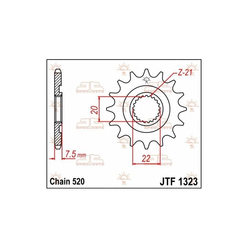 Pignone in acciaio JT fuoristrada HONDA CRF 250 X 2004-2018