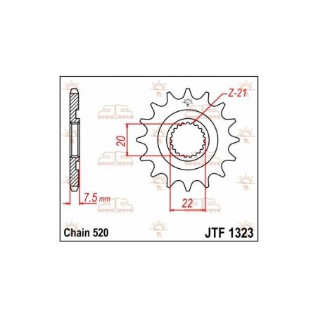 Pignone in acciaio JT fuoristrada HONDA CRF 250 X 2004-2018