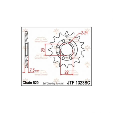 Pignone in acciaio JT fuoristrada HONDA CRF 250 X 2004-2018
