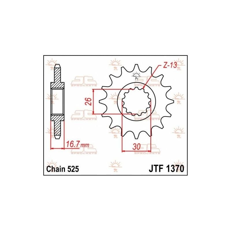 Pignone in acciaio JT strada HONDA CB 650 F 2014-2019