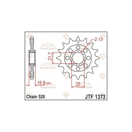 Pignone in acciaio JT strada HONDA Integra 750 2014-2016