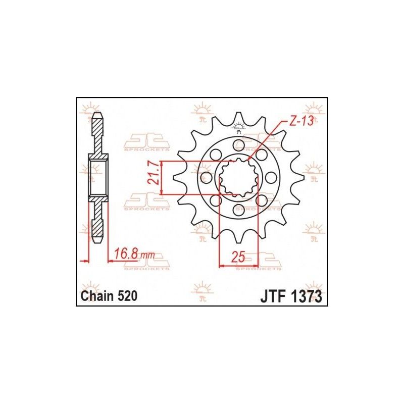 Pignone in acciaio JT strada HONDA NC 750 2014-2020