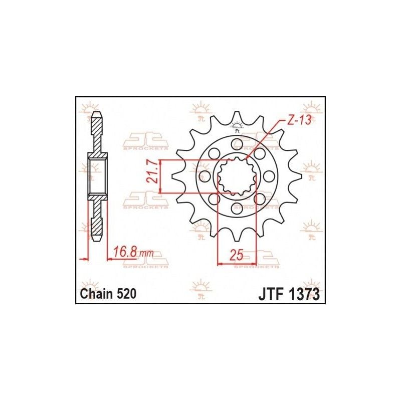 Pignone in acciaio JT strada HONDA NC 750 2014-2020