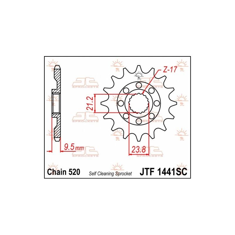 Pignone in acciaio JT fuoristrada SUZUKI RMZ 450 2005-2012