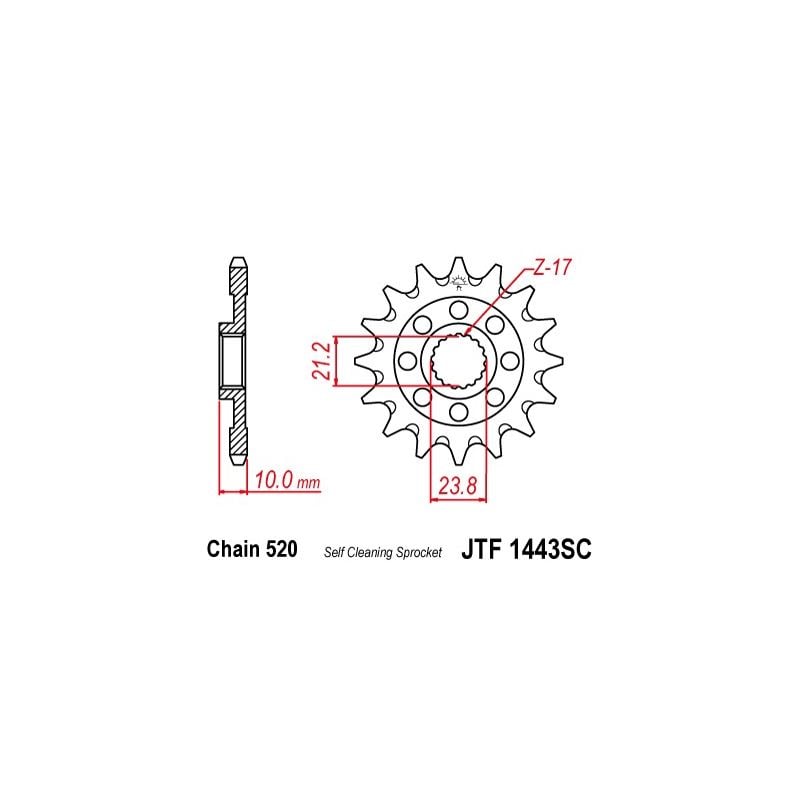 Pignone in acciaio JT fuoristrada SUZUKI RMZ 450 2013-2020