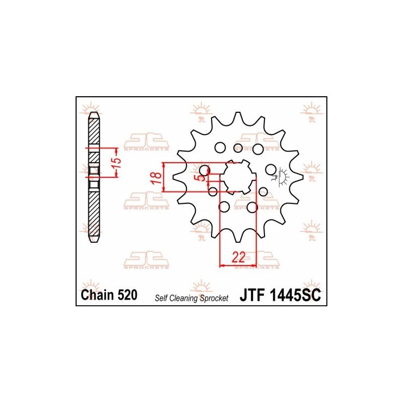 Pignone in acciaio JT fuoristrada KAWASAKI KX 125 1994-2008
