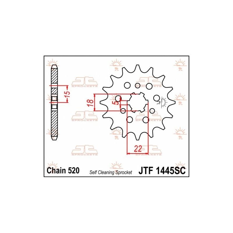 Pignone in acciaio JT fuoristrada KAWASAKI KX 125 1994-2008