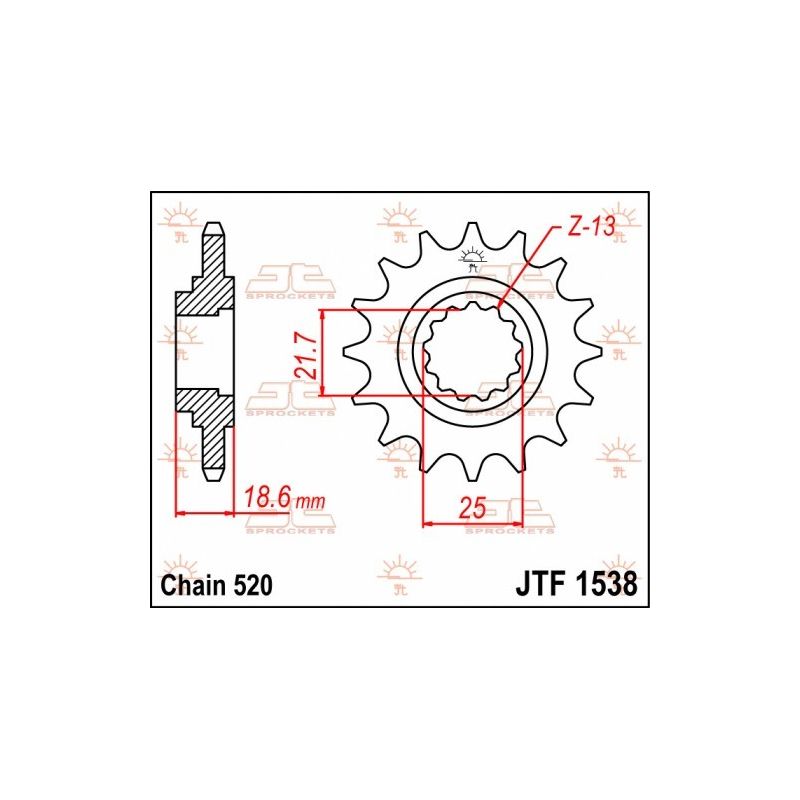 Pignone in acciaio JT strada KAWASAKI Z 750 2004-2012