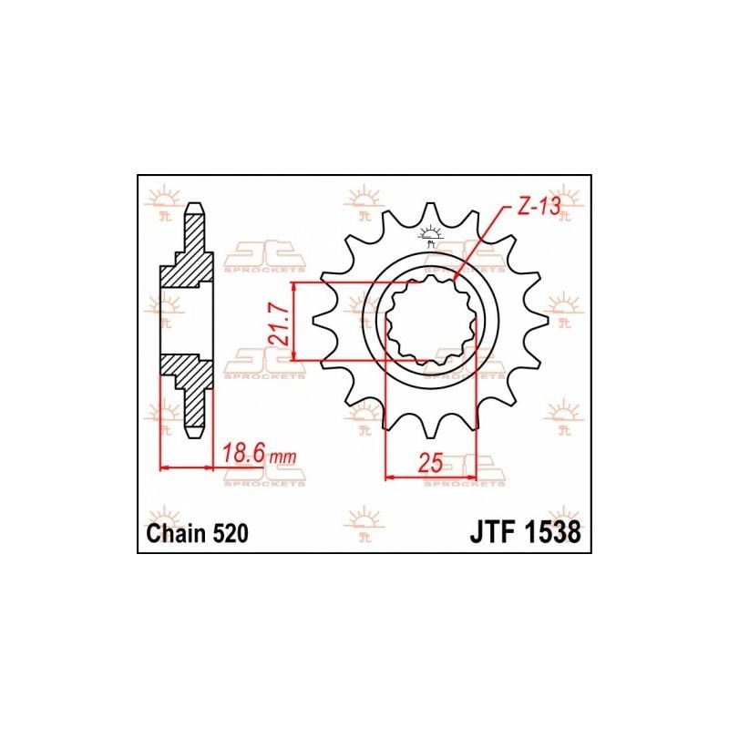 Pignone in acciaio JT strada KAWASAKI Z 750 2004-2012