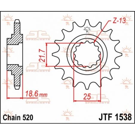 Pignone in acciaio JT strada KAWASAKI Z 800 2013-2016