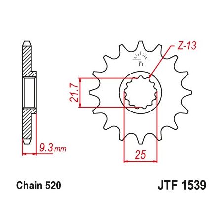 Pignone in acciaio JT strada KAWASAKI KLE 300 2019-2020