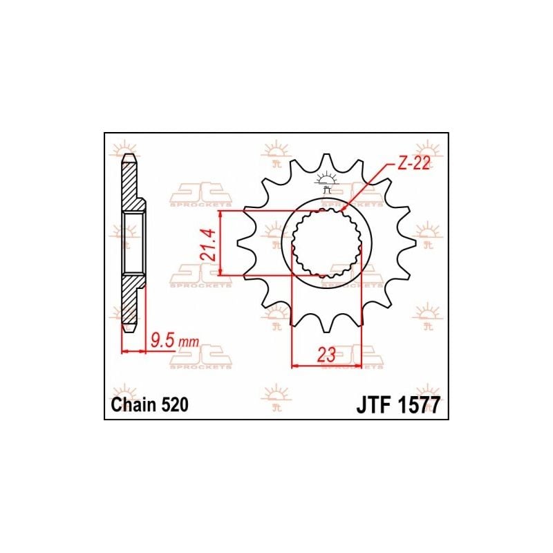 Pignone in acciaio JT strada YAMAHA XT 600 1999-2003