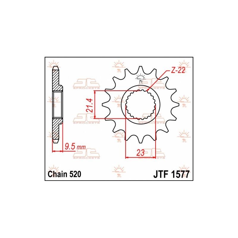 Pignone in acciaio JT strada YAMAHA XT 600 1999-2003