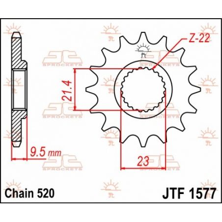 Pignone in acciaio JT strada YAMAHA XT 600 1999-2003