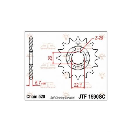 Pignone in acciaio JT fuoristrada YAMAHA YZ 250 F 2001-2020