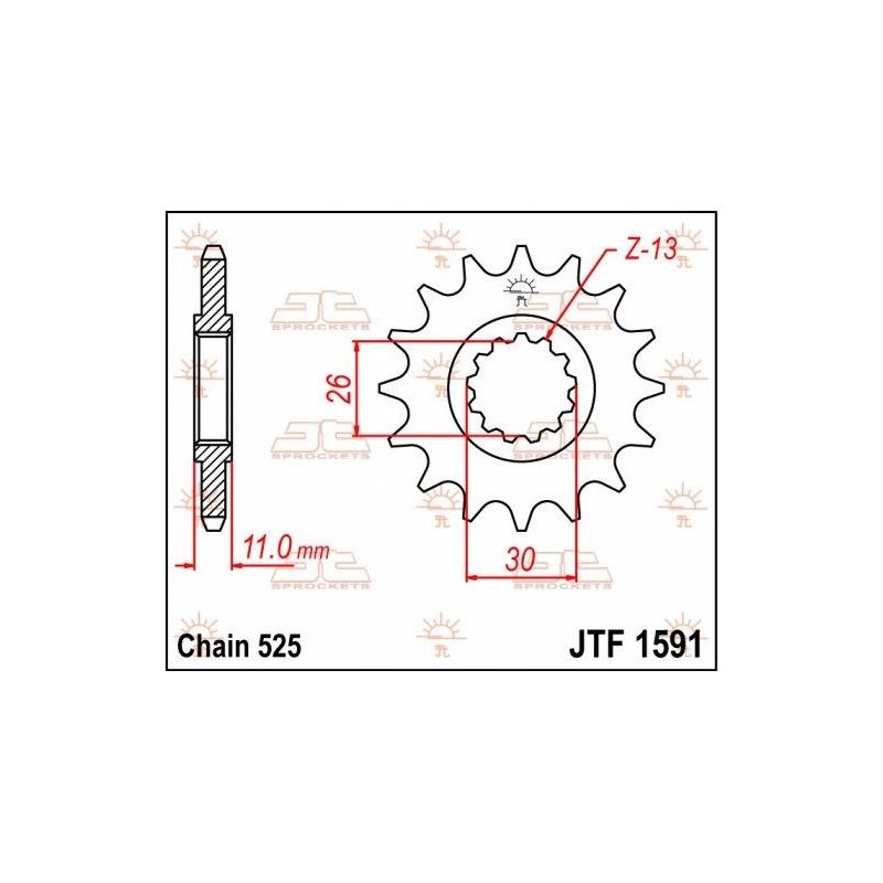 Pignone in acciaio JT strada YAMAHA FZ8 2010-2015