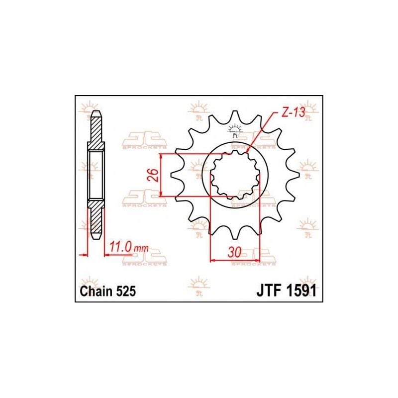 Pignone in acciaio JT strada YAMAHA MT-07 2014-2020