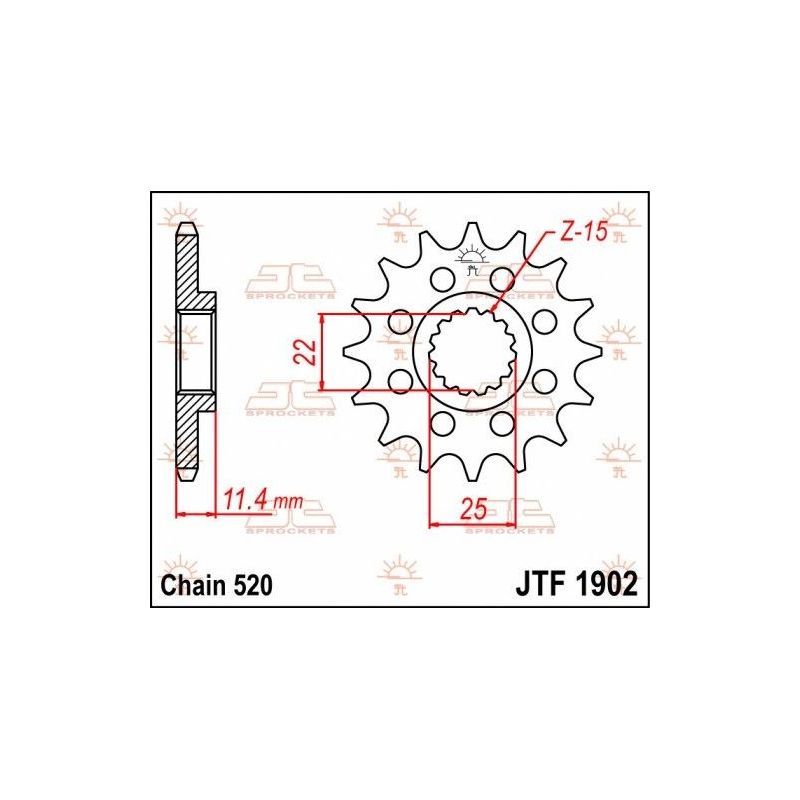 Pignone in acciaio JT strada KTM 620 Duke 1995-1998