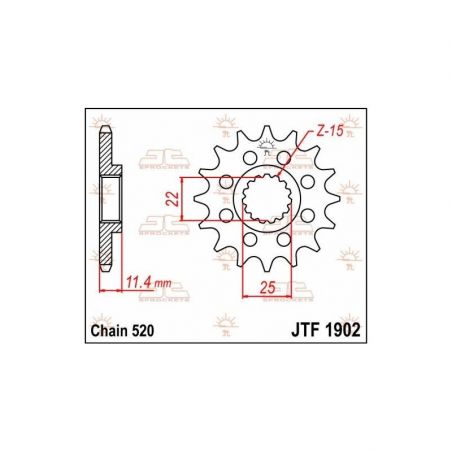 Pignone in acciaio JT strada KTM 620 Duke 1995-1998