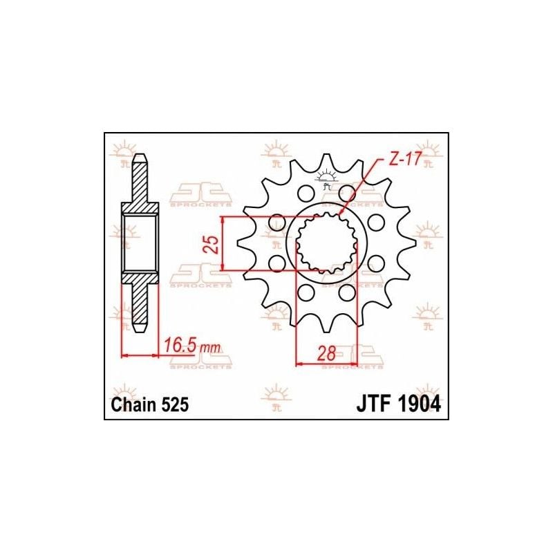 Pignone in acciaio JT strada KTM 1290 Super Duke 2014-2020
