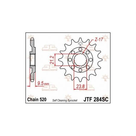 Pignone in acciaio JT fuoristrada HONDA CRF 450 R 2002-2020